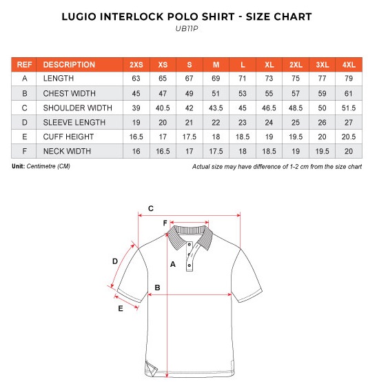 UB11P UNO Lugio Quick Dry Interlock Polo Tee Personal Care Corporate ...
